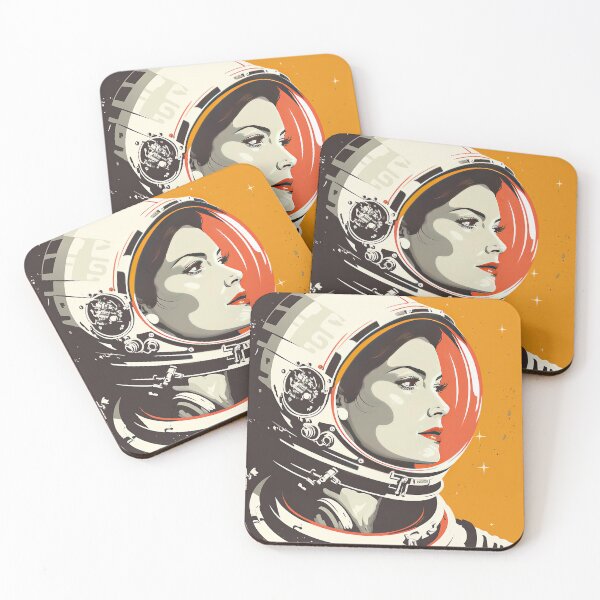 Item preview, Astronaut Women Pop Art Space Nasa Retro Rainbow designed and sold by HRMNY25.