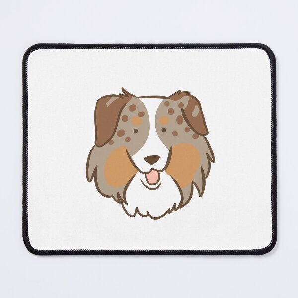 Item preview, red merle miniature australian shepherd face illustration designed and sold by Yarafantasyart.