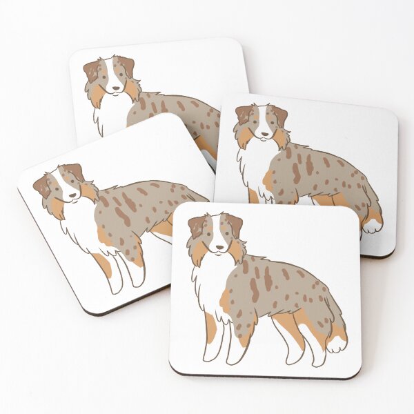 Item preview, Cute red merle miniature australian shepherd illustration  designed and sold by Yarafantasyart.
