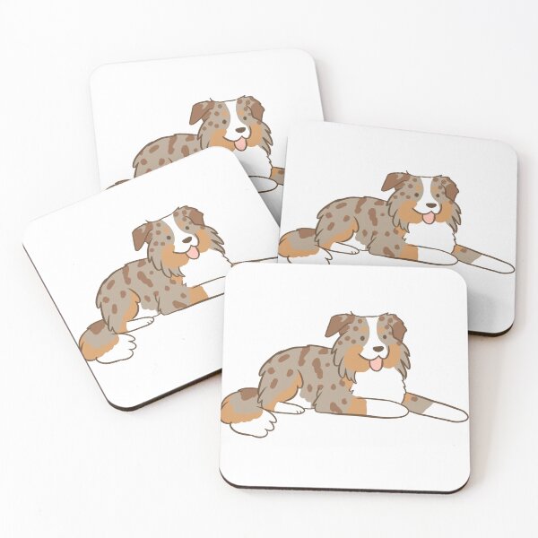 Item preview, red merle miniature australian shepherd illustration  designed and sold by Yarafantasyart.