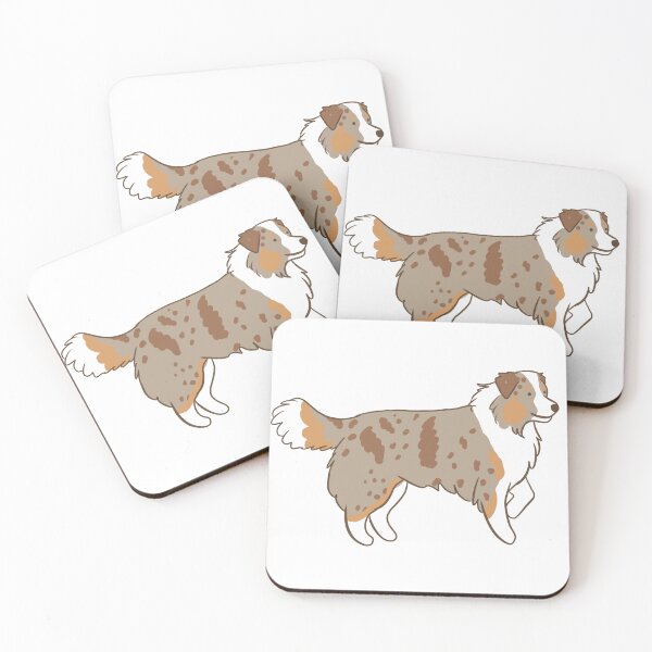 Item preview, red merle miniature australian shepherd illustration  designed and sold by Yarafantasyart.