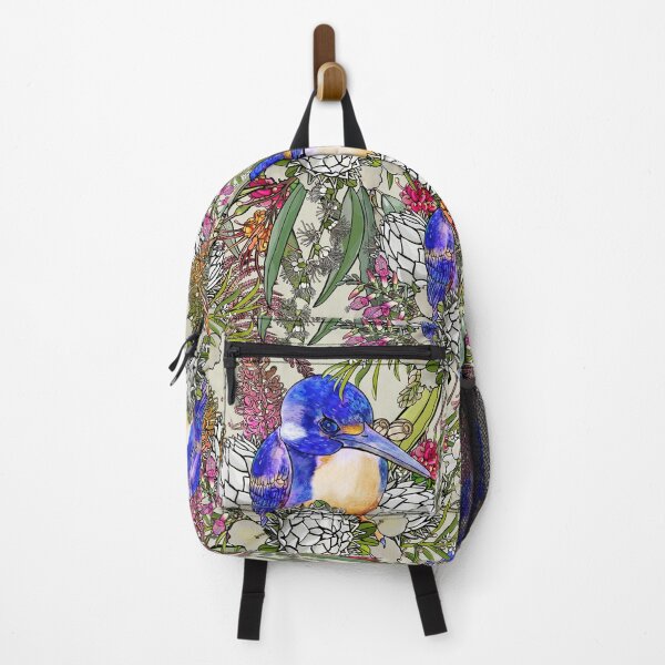 Item preview, Kingfisher and Native Australian Flowers designed and sold by Sketchbook Designs.