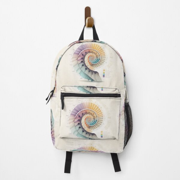 Item preview, Coral Sacred Fibonacci Style Spiral Infographic Abstract designed and sold by RAGANADesign.
