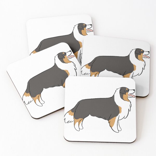 Item preview, black tri mini australian shepherd illustration designed and sold by Yarafantasyart.