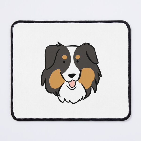 Item preview, black tri mini australian shepherd face illustration designed and sold by Yarafantasyart.