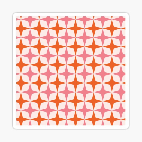 Item preview, Mid century Retro starbursts pattern in pink and orange  designed and sold by Yasminepatterns .