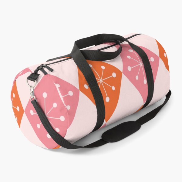 Item preview, Retro atomic starbursts on pink and orange harlequin diamonds pattern  designed and sold by Yasminepatterns .