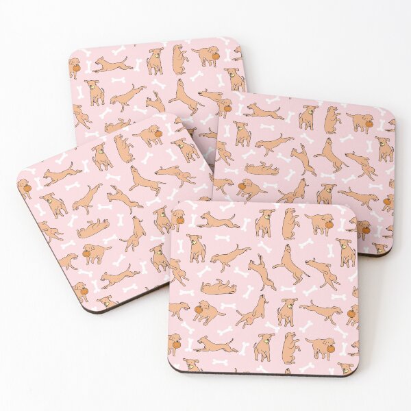 Item preview, Playing Red Lab Labrador Retriever - Pink Background designed and sold by Lulupainting.