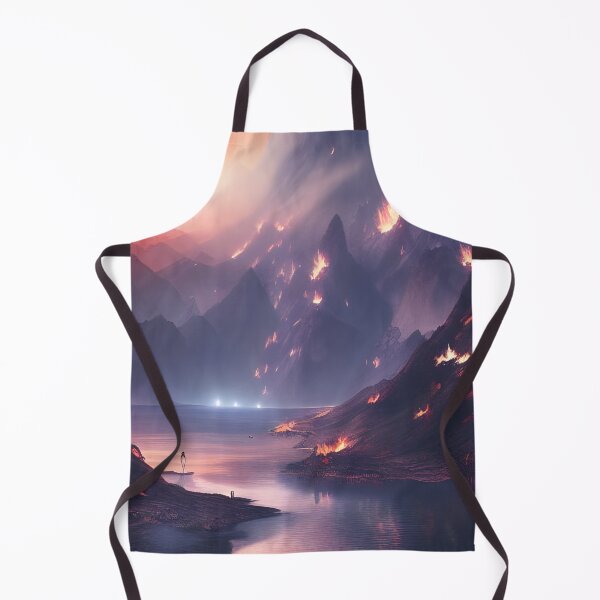 Item preview, Mountains with fire generated by artificial intelligence designed and sold by megadrina.