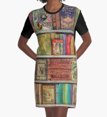 A Daydreamer's Book Shelf Graphic T-Shirt Dress