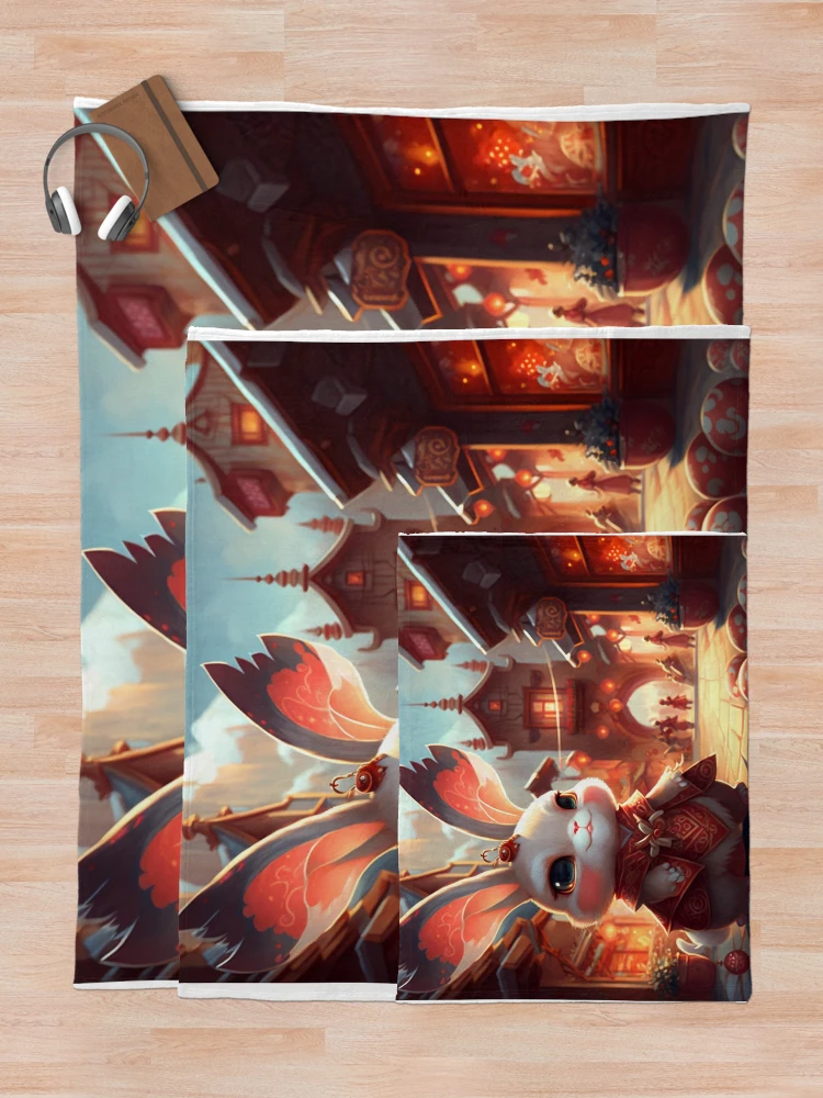 Thumbnail 5 of 6, Throw Blanket, Dragon Rabbit designed and sold by Olivier Dean.