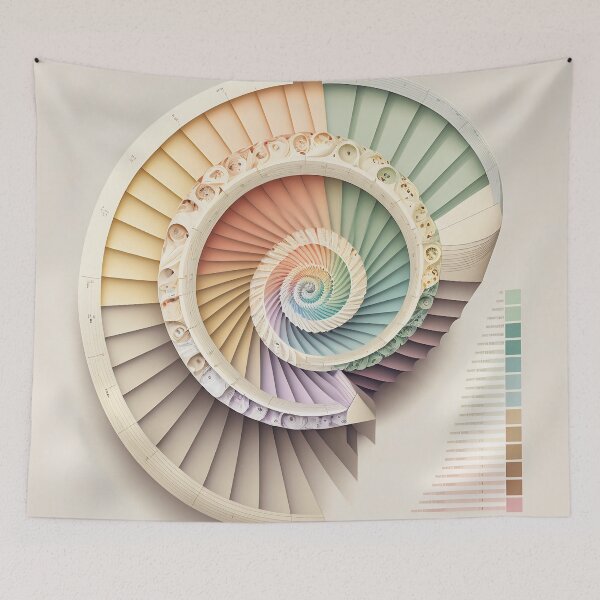 Item preview, Coral Sacred Fibonacci Style Spiral Infographic Abstract  designed and sold by RAGANADesign.