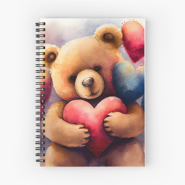 Item preview, A Cute Hug Valentine Bear Carrying A Huge Heart Watercolor Design designed and sold by CGSGraphics.