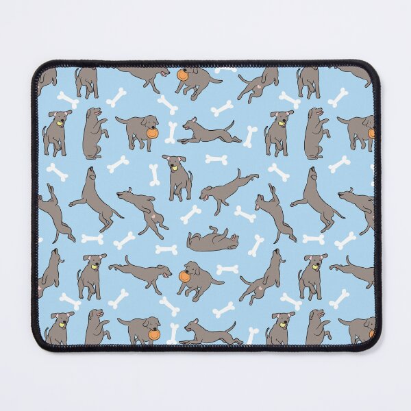 Item preview, Playing Silver Lab Labrador Retriever - Blue Background designed and sold by Lulupainting.