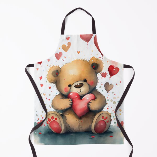 Item preview, A Cute Valentine TBear Carrying A Huge Heart Watercolor designed and sold by CGSGraphics.