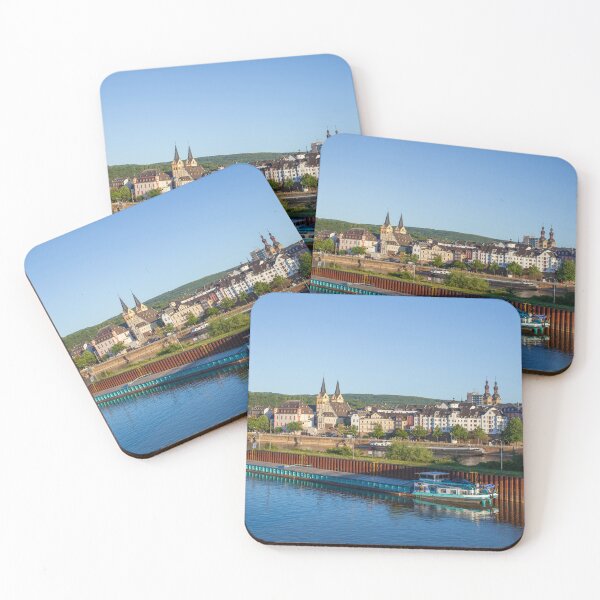 Item preview, Peter-Altmeier-Ufer on the Moselle with the old town in the evening light designed and sold by Torsten  Krüger.