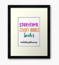 Storytime Sticky Books Smiles - Childrens Librarian Framed Print