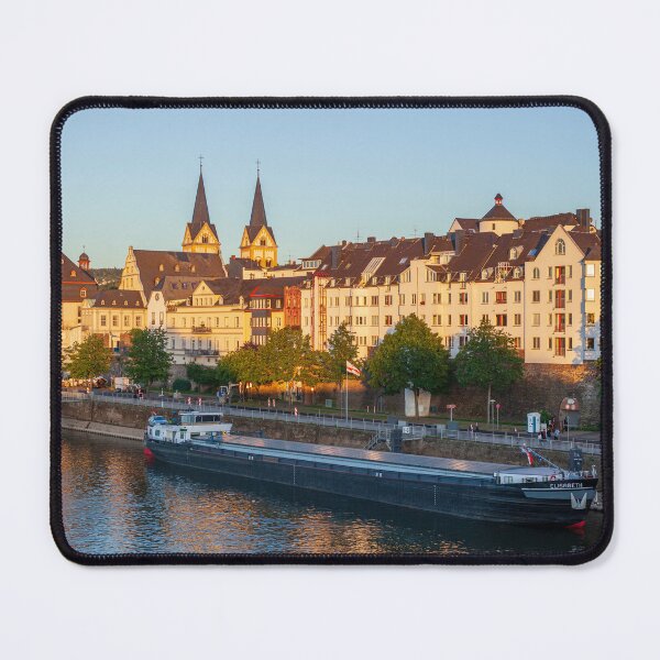 Item preview, Peter-Altmeier-Ufer on the Moselle with the old town in the evening light designed and sold by Torsten  Krüger.