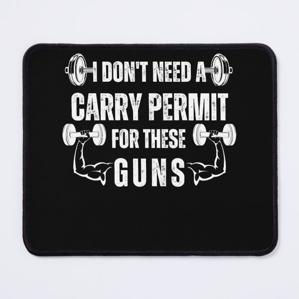Item preview, Don't Need A Carry Permit For These Guns, Funny Gym Joke, Weightlifting Quote, Powerlifter Fitness, Trainer Gift, Writer Lifting, Workout Tank Skull designed and sold by Diferenty Shop  ⭐⭐⭐⭐⭐.