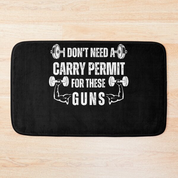 Item preview, Don't Need A Carry Permit For These Guns, Funny Gym Joke, Weightlifting Quote, Powerlifter Fitness, Trainer Gift, Writer Lifting, Workout Tank Skull designed and sold by Diferenty Shop  ⭐⭐⭐⭐⭐.