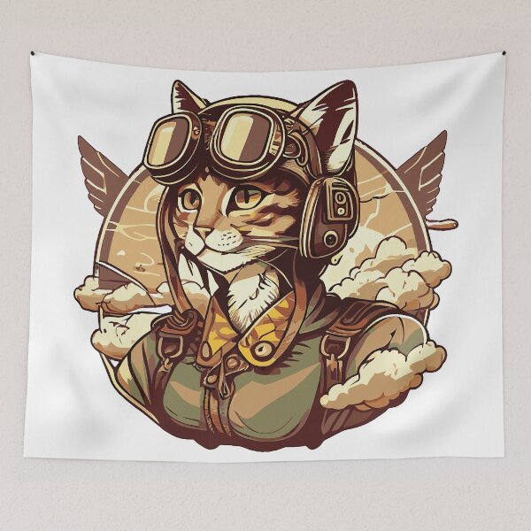 Item preview, Aviator cat designed and sold by nellylebrun.