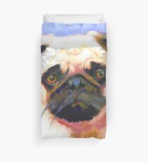 Blue Pinky Pug Duvet Cover