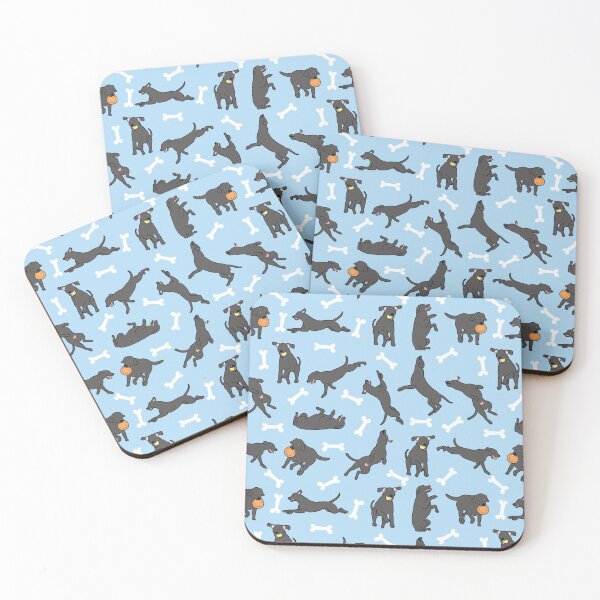 Item preview, Playing Black Lab Labrador Retriever - Blue Background designed and sold by Lulupainting.