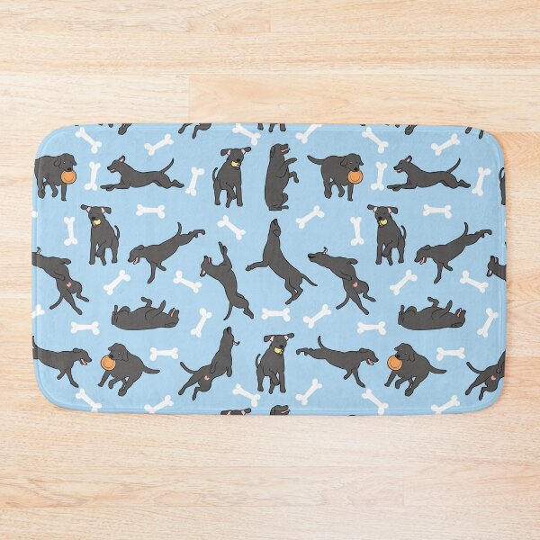 Item preview, Playing Black Lab Labrador Retriever - Blue Background designed and sold by Lulupainting.