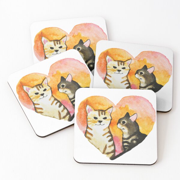 Item preview, Struck By Love, Lovestruck cat, a Cute gift for Valentines Day, Watercolor Painting designed and sold by Color-Me-Blue.