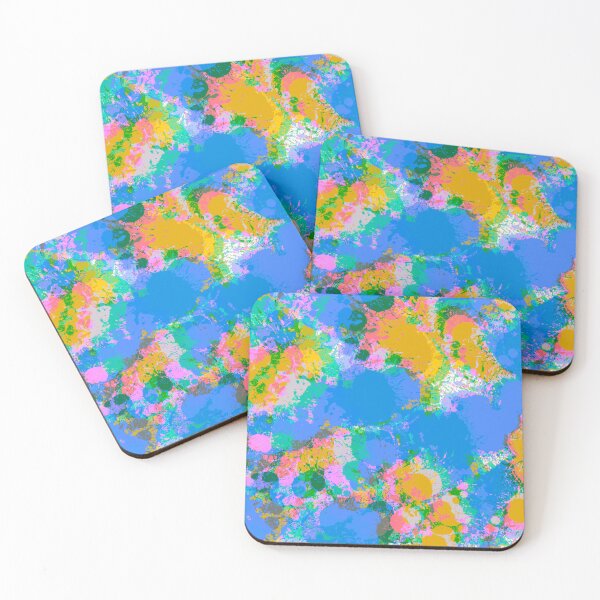 Item preview, Multicolor Rainbow and Blue and Yellow Splashes of Paint Pattern Design  designed and sold by theprintedclub.