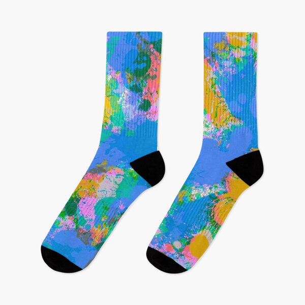 Item preview, Multicolor Rainbow and Blue and Yellow Splashes of Paint Pattern Design  designed and sold by theprintedclub.