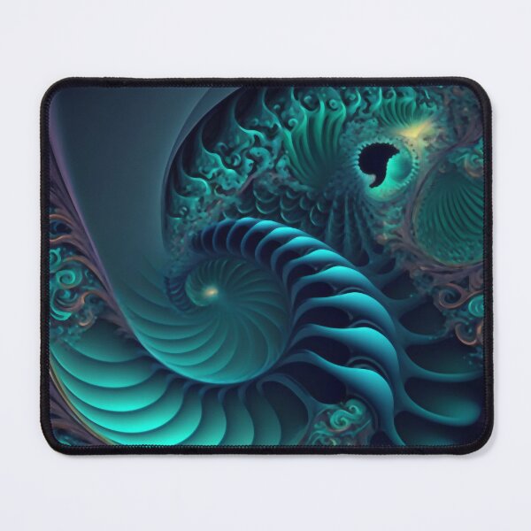 Item preview, Wavey Fractals in Blue Green Teal designed and sold by Rebekah Hartman.