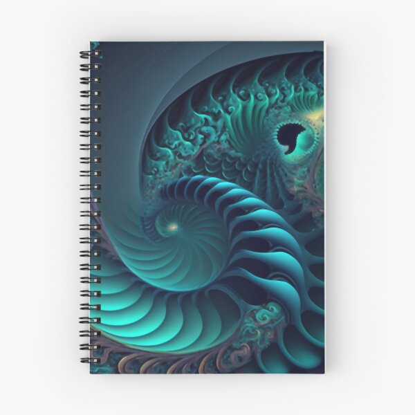 Item preview, Wavey Fractals in Blue Green Teal designed and sold by Rebekah Hartman.