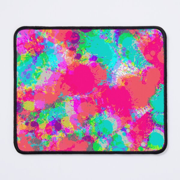 Item preview, Multicolor and Neon Pink and Neon Blue, Splashes of Paint Pattern Design designed and sold by theprintedclub.