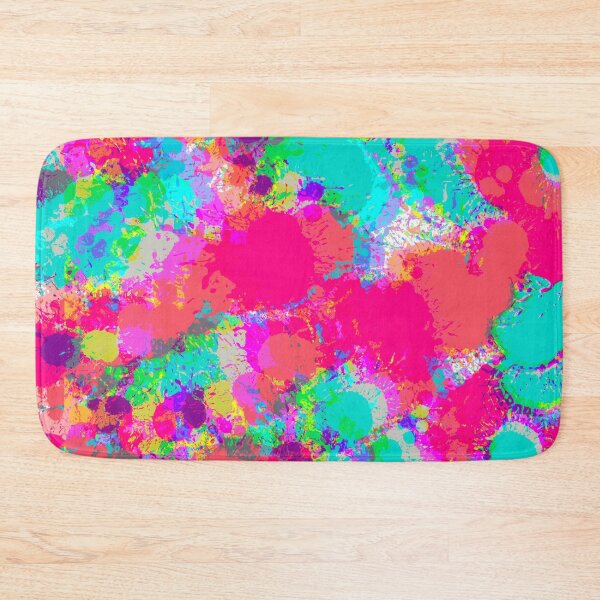 Item preview, Multicolor and Neon Pink and Neon Blue, Splashes of Paint Pattern Design designed and sold by theprintedclub.