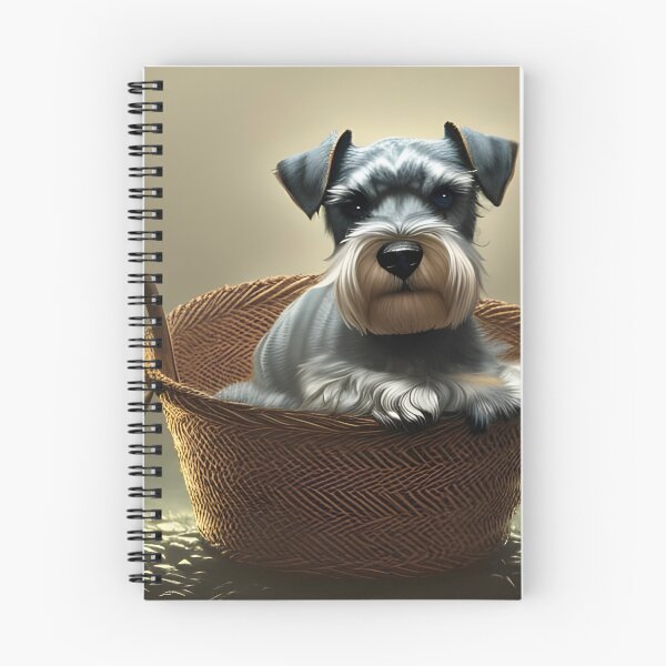 Item preview, Miniature Schnauzer in a basket generated by artificial intelligence designed and sold by megadrina.