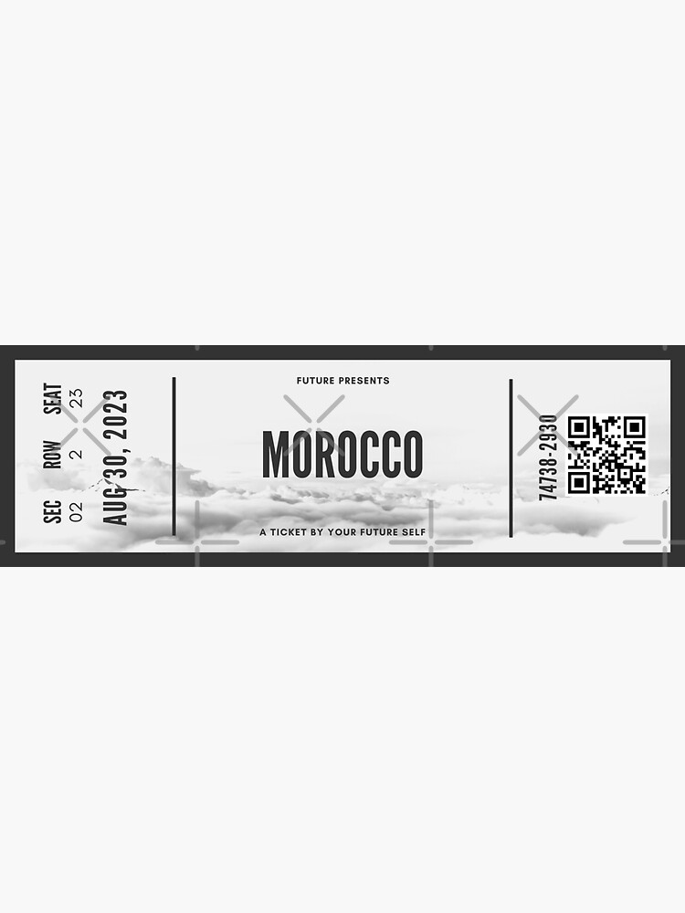 "morocco ticket" Sticker for Sale by BAADII | Redbubble