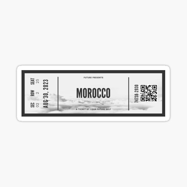 "morocco ticket" Sticker for Sale by BAADII | Redbubble