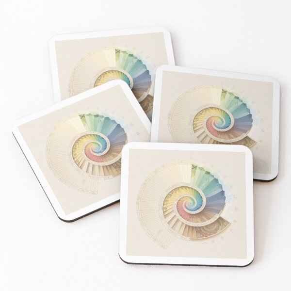 Item preview, Coral Sacred Fibonacci Style Spiral Infographic Abstract  designed and sold by RAGANADesign.