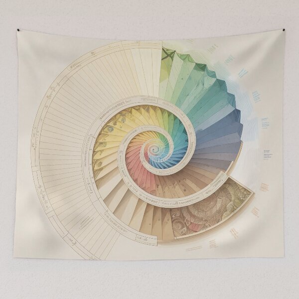 Item preview, Coral Sacred Fibonacci Style Spiral Infographic Abstract  designed and sold by RAGANADesign.
