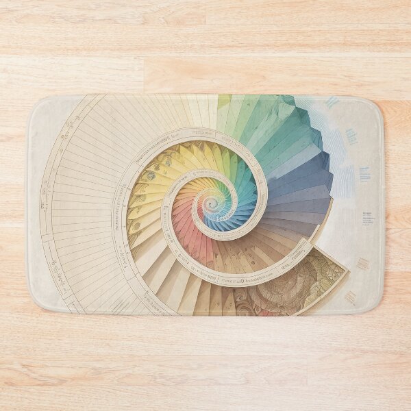 Item preview, Coral Sacred Fibonacci Style Spiral Infographic Abstract  designed and sold by RAGANADesign.