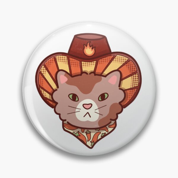 Item preview, Cute retro inspired little chilli fire cowboy western cat illustration designed and sold by Ellie Ball.
