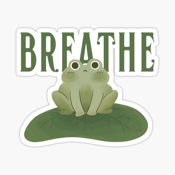 Breathe Cottagecore Frog Sticker