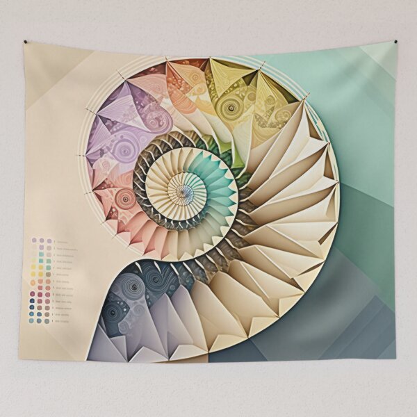 Item preview, Coral Sacred Fibonacci Style Spiral Infographic Abstract  designed and sold by RAGANADesign.