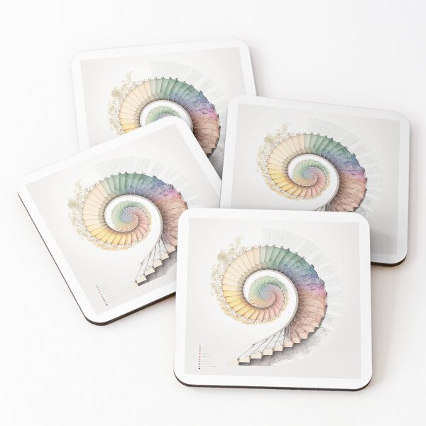 Item preview, Coral Sacred Fibonacci Style Spiral Infographic Abstract  designed and sold by RAGANADesign.