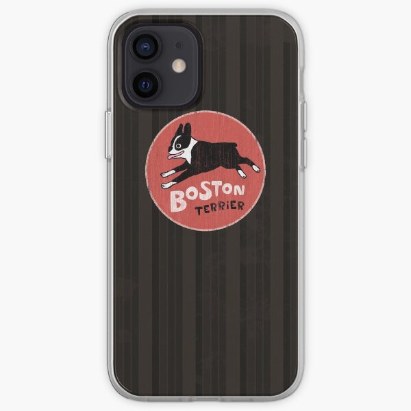Boston Terrier Jumping | Cool Retro Style Dog iPhone Soft Case