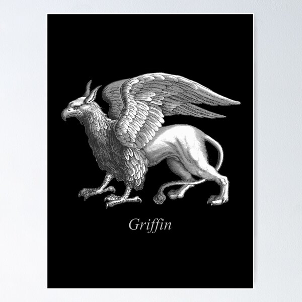 Item preview, Elegant Silver Gray / Grey Griffin Legendary Beast designed and sold by Marymarice.