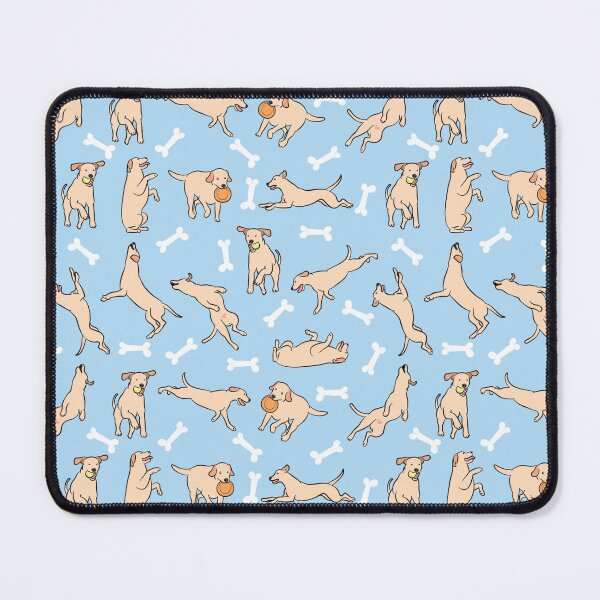 Item preview, Playing Light Yellow Lab Labrador Retriever - Blue Background designed and sold by Lulupainting.