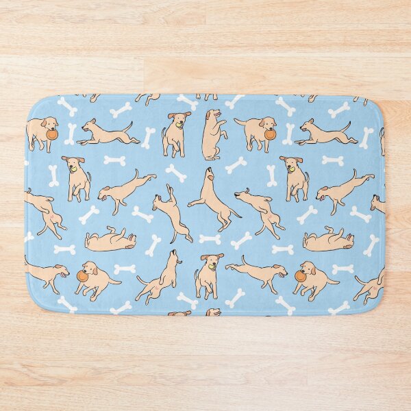 Item preview, Playing Light Yellow Lab Labrador Retriever - Blue Background designed and sold by Lulupainting.