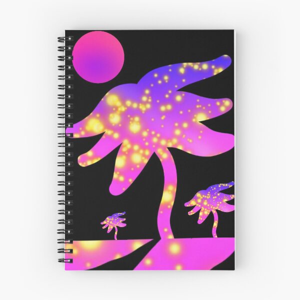 Item preview, sparkling neon tropical palm tree island  designed and sold by neonmoonwaves.